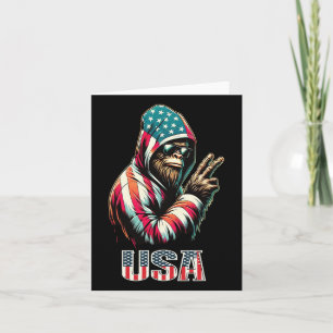 Tarjeta Pie Grande 4 De Julio Eeuu Patriotic Sasquatch Tee