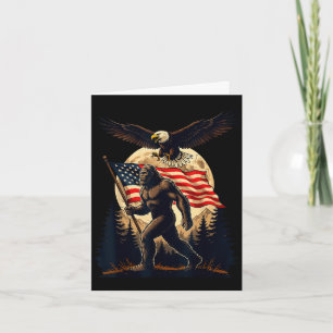Tarjeta Pie grande bigfoot sasquatch bandera americana pat