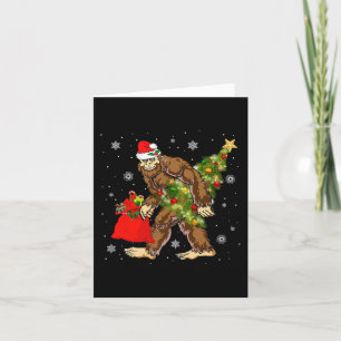 Tarjeta Pie grande con árbol de navidad Sasquatch Creyente