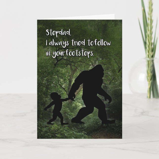 Tarjeta Pie grande con el Día del Padre Infantil para Step (Anverso)