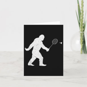 Tarjeta Pie Grande Jugando Bádminton Volante Divertido Bád