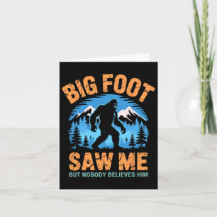 Tarjeta Pie Grande Me Vio Funny Sasquatch Retro Pie Grande
