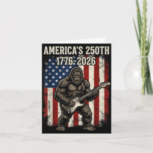 Tarjeta Pie grande sasquatch tocando guitarra 250 años ban