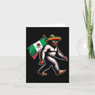 Tarjeta Pie grande sosteniendo la bandera de México Funny