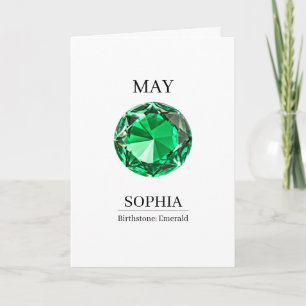 Tarjeta Piedra de nacimiento de mayo Cumpleaños Nombre Esm