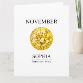 Tarjeta Piedra de nacimiento de noviembre Nombre de cumple