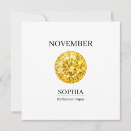 Tarjeta Piedra de nacimiento de noviembre Nombre de cumple