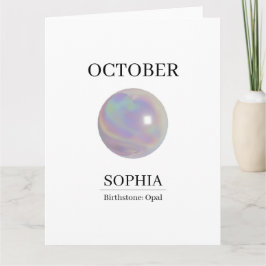 Tarjeta Piedra de nacimiento de octubre Nombre de cumpleañ