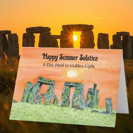 Tarjeta Piedra Feliz Solsticio de Verano Stonehenge