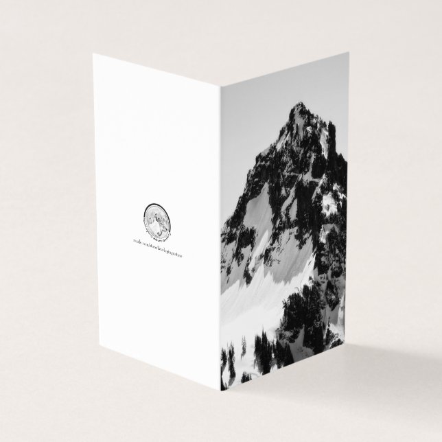 Tarjeta Piedra, nieve y árboles (Exterior)