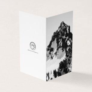 Tarjeta Piedra, nieve y árboles