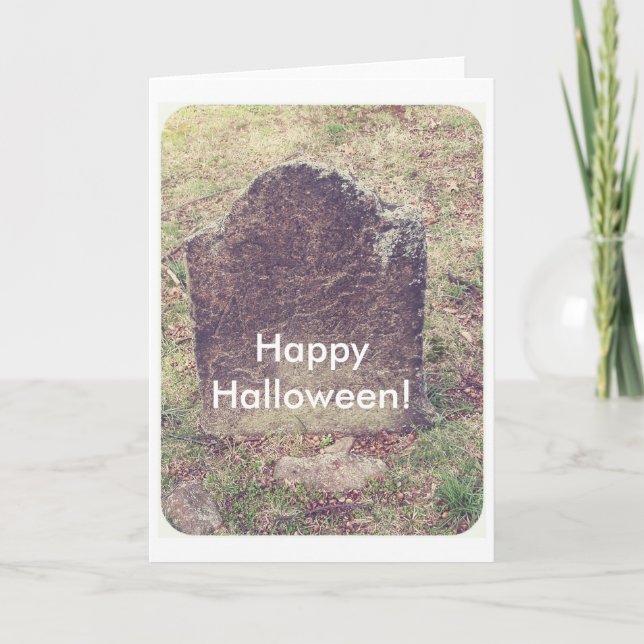 Tarjeta Piedra para Halloween, ¡Feliz Halloween! (Anverso)