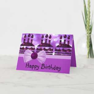 Tarjeta Piedra preciosa de la torta de cumpleaños de