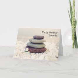 Tarjeta Piedras apiladas Meditativo Cumpleaños de Cairn