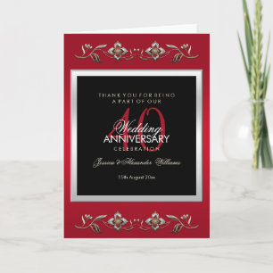 Tarjeta Piedras Preciosas de Rubí Elegantes 40º Aniversari