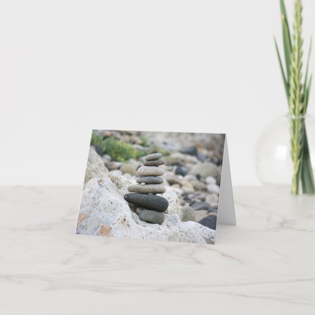 Tarjeta Piedras zen en la playa de Almería (Anverso)