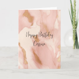 Tarjeta Piel de vaca Rubor de oro blanco crema rosa