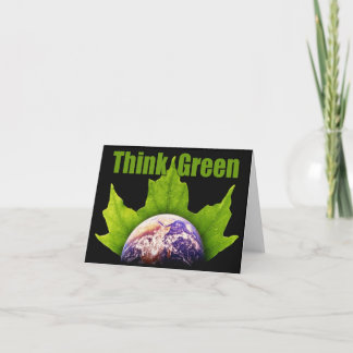 Tarjeta Piense en los notecas verdes