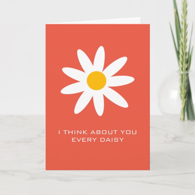 Tarjeta Pienso En Ti Cada Daisy Love Valentine (Anverso)