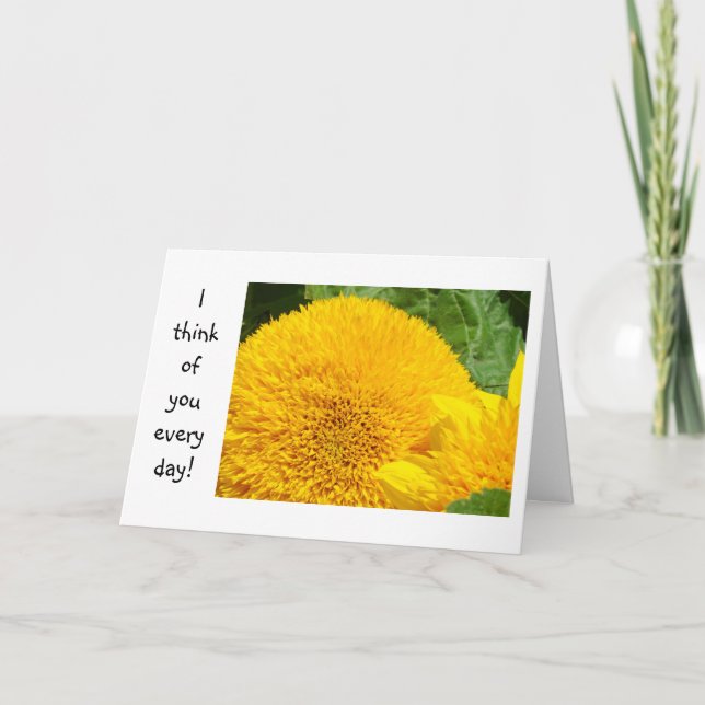 Tarjeta ¡Pienso en ti todos los días! El pensamiento de la (Anverso)