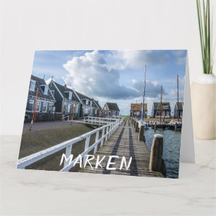 Tarjeta Pier de madera en Marken, Países Bajos