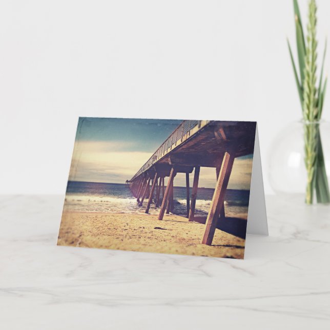 Tarjeta Pier oceánico vintage (Anverso)