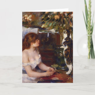 Tarjeta Pierre-Auguste Renoir - Chica y gato