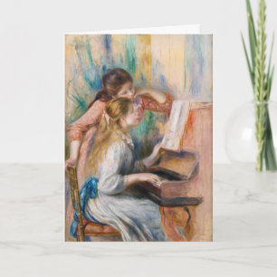 Tarjeta Pierre Auguste Renoir - Jóvenes niñas en el piano