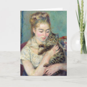 Tarjeta Pierre-Auguste Renoir - Mujer con un gato
