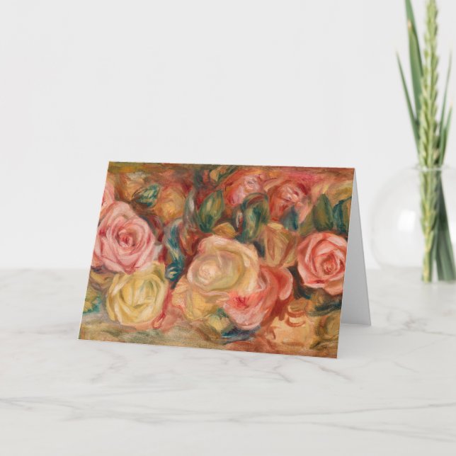 Tarjeta Pierre-Auguste Renoir - Rosas (Anverso)