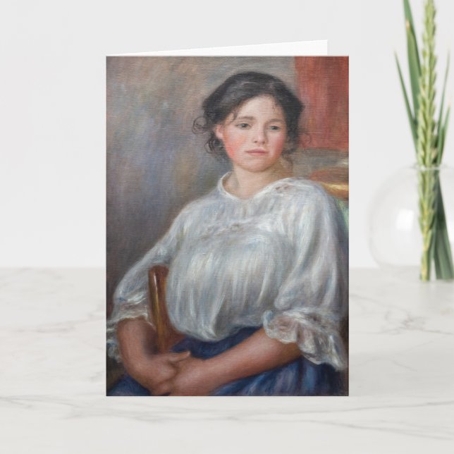 Tarjeta Pierre-Auguste Renoir - Sentada joven (Anverso)