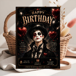 Tarjeta Pierrot negro y blanco