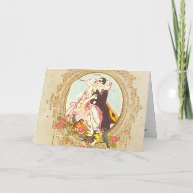 Tarjeta Pierrot y Columbine (Anverso)