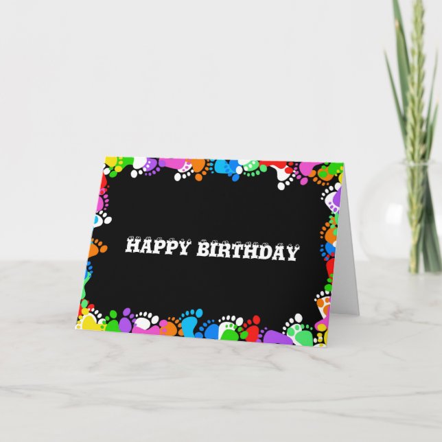 Tarjeta Pies felices de cumpleaños (Anverso)
