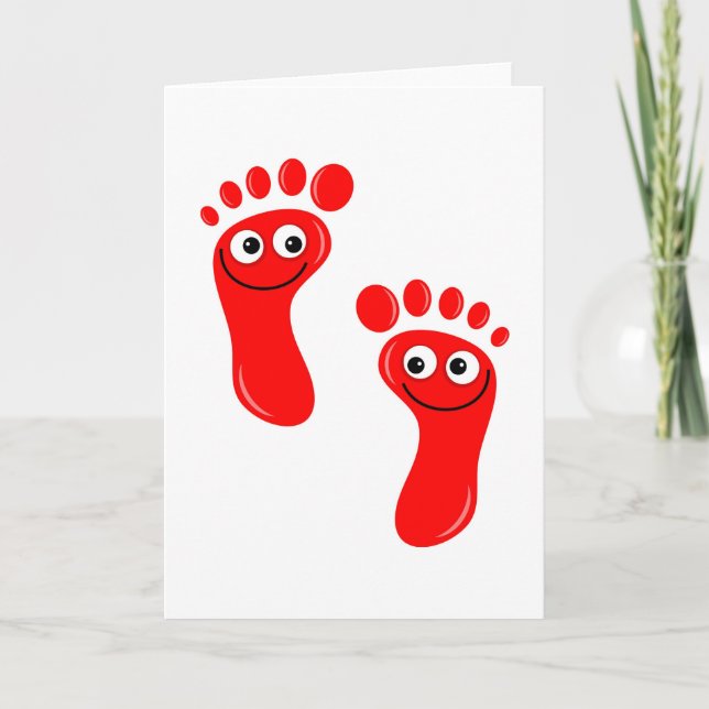 Tarjeta Pies rojos felices (Anverso)
