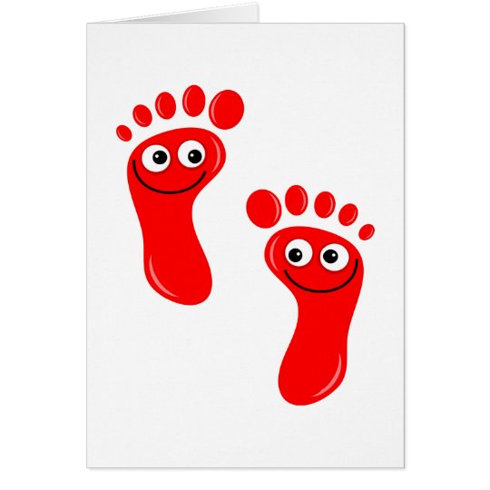 Tarjeta Pies rojos felices