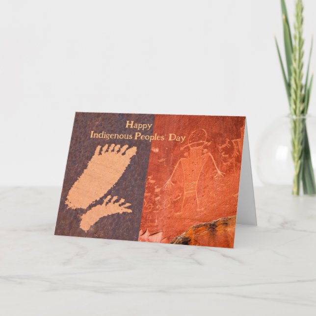 Tarjeta Pies y figura del Día de los Pueblos Indígenas (Anverso)
