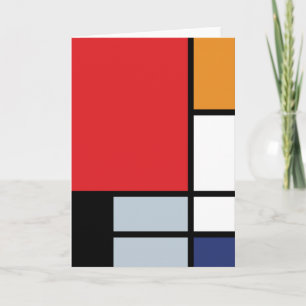 Tarjeta Piet Mondrian - Composición con gran plano rojo