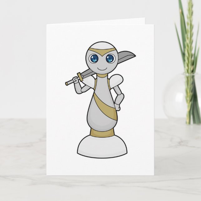 Tarjeta Pieza de ajedrez Peón Espada Ajedrez (Anverso)