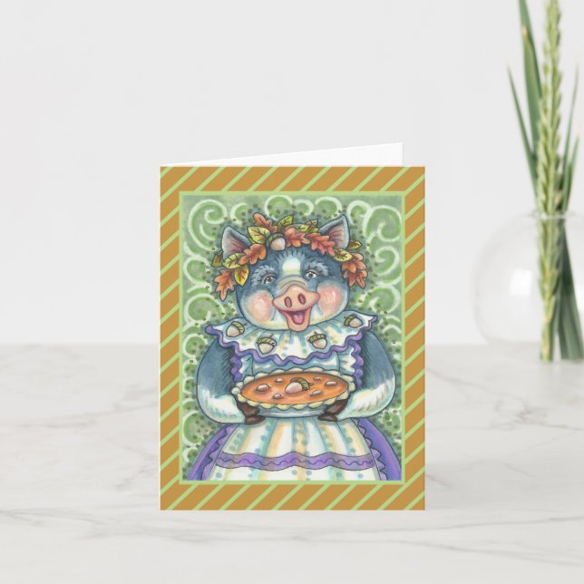 Tarjeta PIG & ACORN PIE, GRACIAS HECHAS CON LOVE Blank (Anverso)