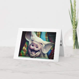 TARJETA PIG DICE ALGO DE DIVERSIÓN **CUMPLEAÑOS ADULTOS**