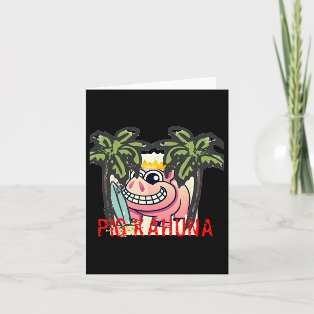 Tarjeta Pig Kahuna Tropical Hawaii Surfing Beach (Anverso)