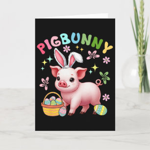 Tarjeta Pigbunny Cerdito Lindo Cosplay Conejo Caza Huevos 
