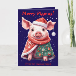 Tarjeta Pigs In Blankets And Santa Hat Cute Animal Christm