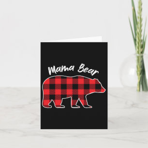 Tarjeta Pijama a cuadros rojos de franela Mama Bear para f