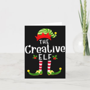 Tarjeta Pijama a juego de elfo de Navidad creativo para fi