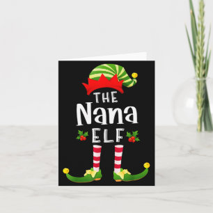 Tarjeta Pijama a juego de Nana Elfo de Navidad Fiesta de N