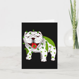Tarjeta Pijama Bulldog Trébol Día de San Patricio