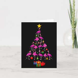 Tarjeta Pijama de árbol de Navidad de flamenco para mujere