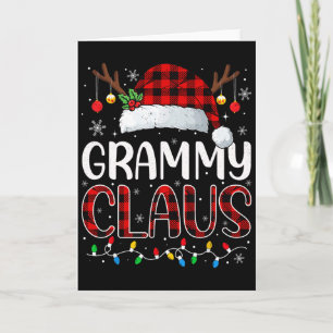 Tarjeta Pijama de luces de Navidad de Grammy Claus familia